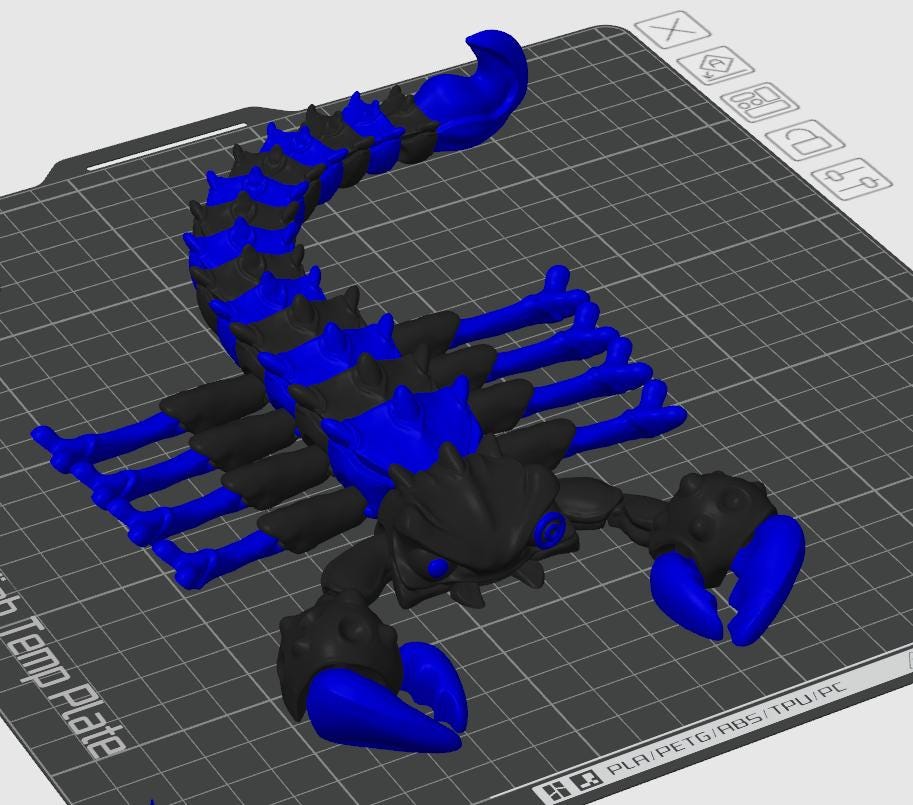 Scorpion by TwistyPrints, Articulated Scorpion, 3D printed Scorpion