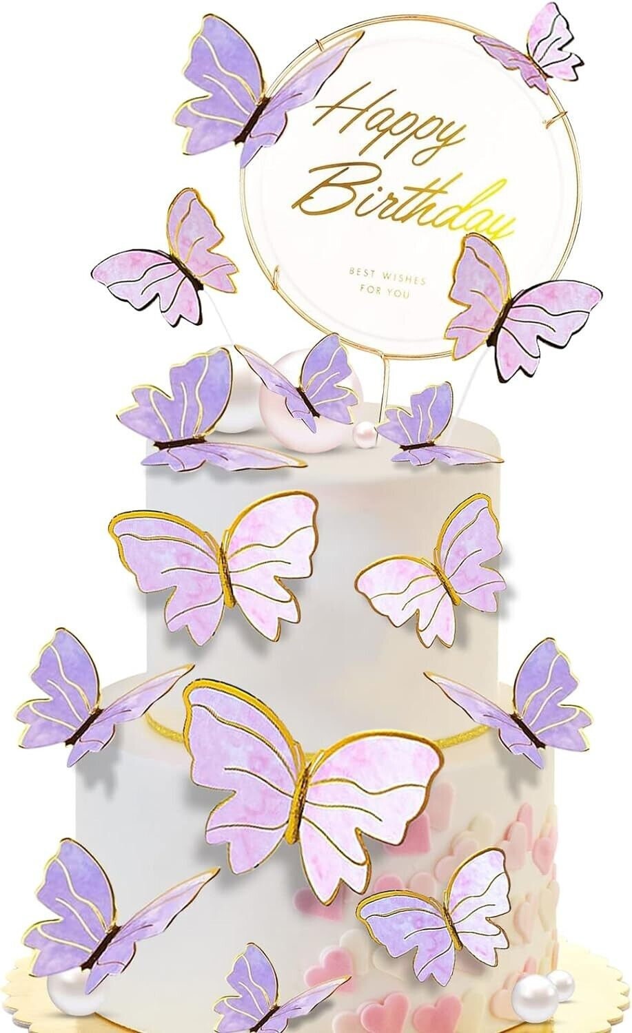 3 Big Butterflies Purple Pink Fake Butterfly Fabric Butterflies  Embellishments Artificial Butterflies Cake Topper Bouquet Wreath Nr 333 