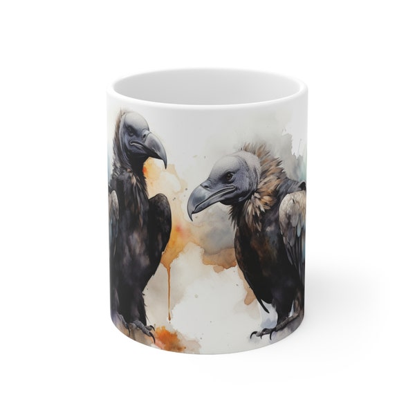 Mug vautour noir, vautour noir, cadeaux pour lui, amoureux des vautours