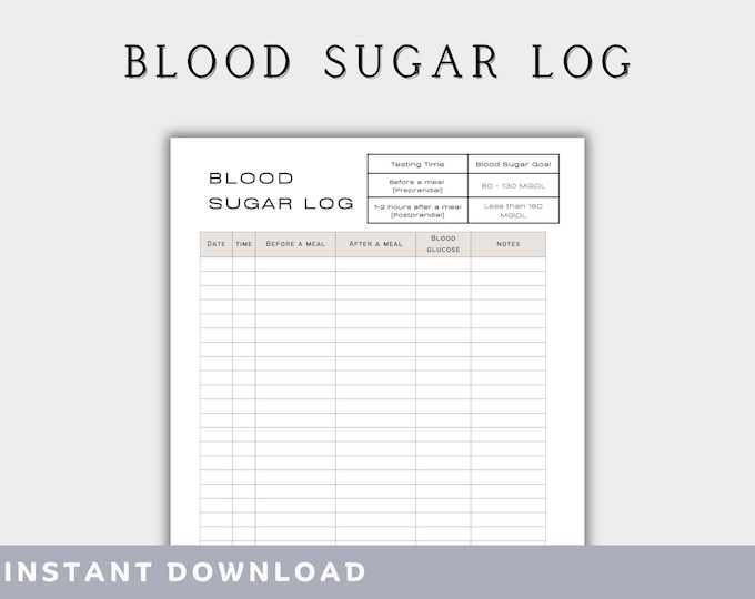 Blood Sugar Log Printable Blood Sugar Tracker Blood Glucose Tracker Blood Sugar Log Printable Blood Sugar Tracker Blood Glucose Tracker