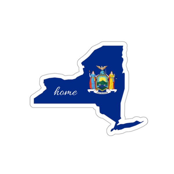 New York vlag sticker, New York sticker voor koffer, laptop, auto of waterfles, reiscadeau voor inheemse New Yorker, New York Home sticker