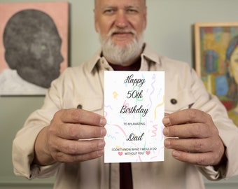 50th Birthday Card, Funny 50th Birthday, Card for Dad, Happy 50th Birthday, 50th Card Dad