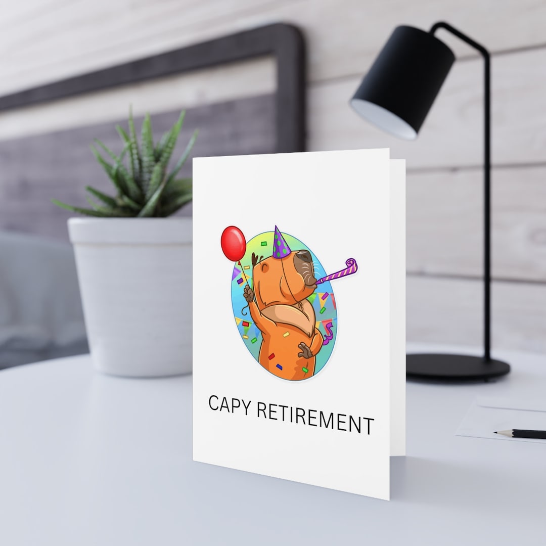 Capy Retirement Capybara Greeting Card, Happy Retirement, Funny Pun