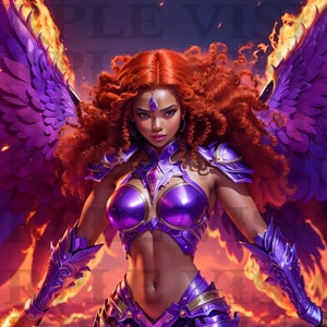 Ultra-Realistic Digital Art | Female Fire God Protecting The Cosmos | Symbol of Hope and Divine Grace
