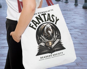 Fantasy Readers Society Bookish Tote Bag / Bolsa de compras, Regalo amante del libro