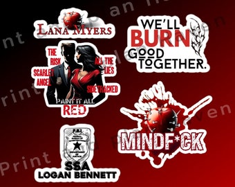 Mindf*ck Sticker Pack, Lana Myers, Logan Bennett, Fbi, Mindfuck S.T.Abby Inspired, Book quote sticker