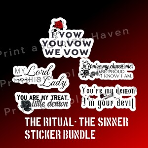 The Ritual Sticker Set,  Shantel Tessier Book Quotes, Dark Romance Sticker Bundle, The Lords Series, Spicy Unholy book merch