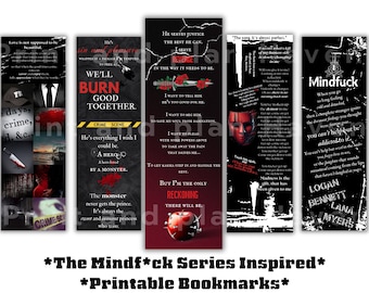 Printable Bookmark Set Inspired by The Mindfck Series | Thriller & Dark Romance