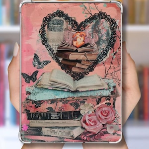 Printable Kindle Insert for Clear Case | Pink Grunge Vintage Kindle Insert Printable| Kindle Paperwhite | Kindle Basic | Digital Download