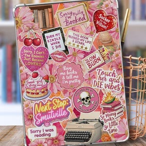 Insertion Kindle rose charbon | Skin adhésive Kindle imprimable Romance Reader | Insert d'autocollant rose pour lecteur | Paperwhite 10, 11, 12e génération, basique, couleur douce