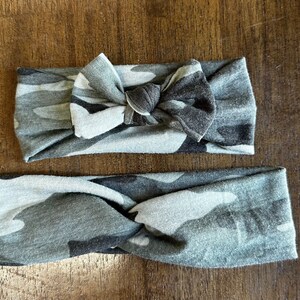 Mommy & Me Camo Headband with woven knit fabric