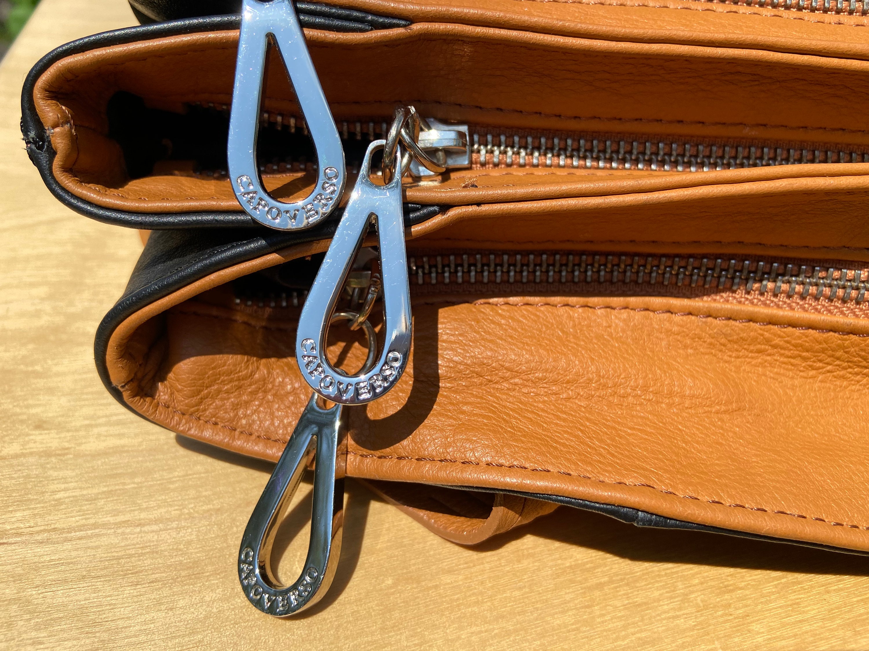Peruzzi/firenze Genuine Black and Tan Leather Handbag - Etsy