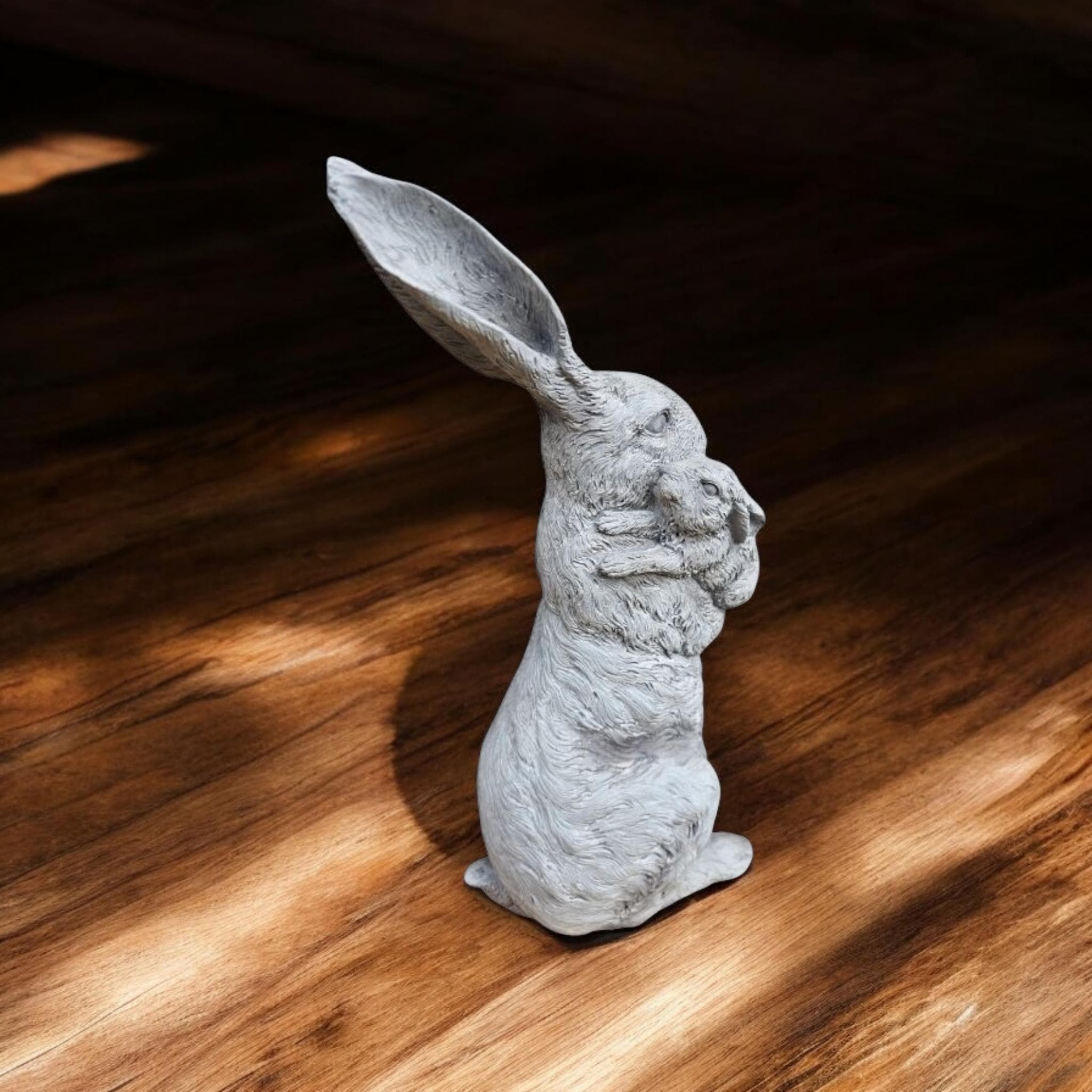 Bunny Rabbit Momma and Baby Polyresin Hand Painted Poly Resin Garden ...