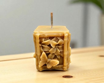 蜜蝋キャンドル 花と蝶 ハンドメイド 100% 純粋な米国産蜜蝋像 カントリーファーム ホームデコレーション オールナチュラル