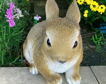 Bunny Rabbit Polyresin Hand Painted Poly Resin Realistic Garden Decor Statue Country Farm Yard Ornament Lawn Decor