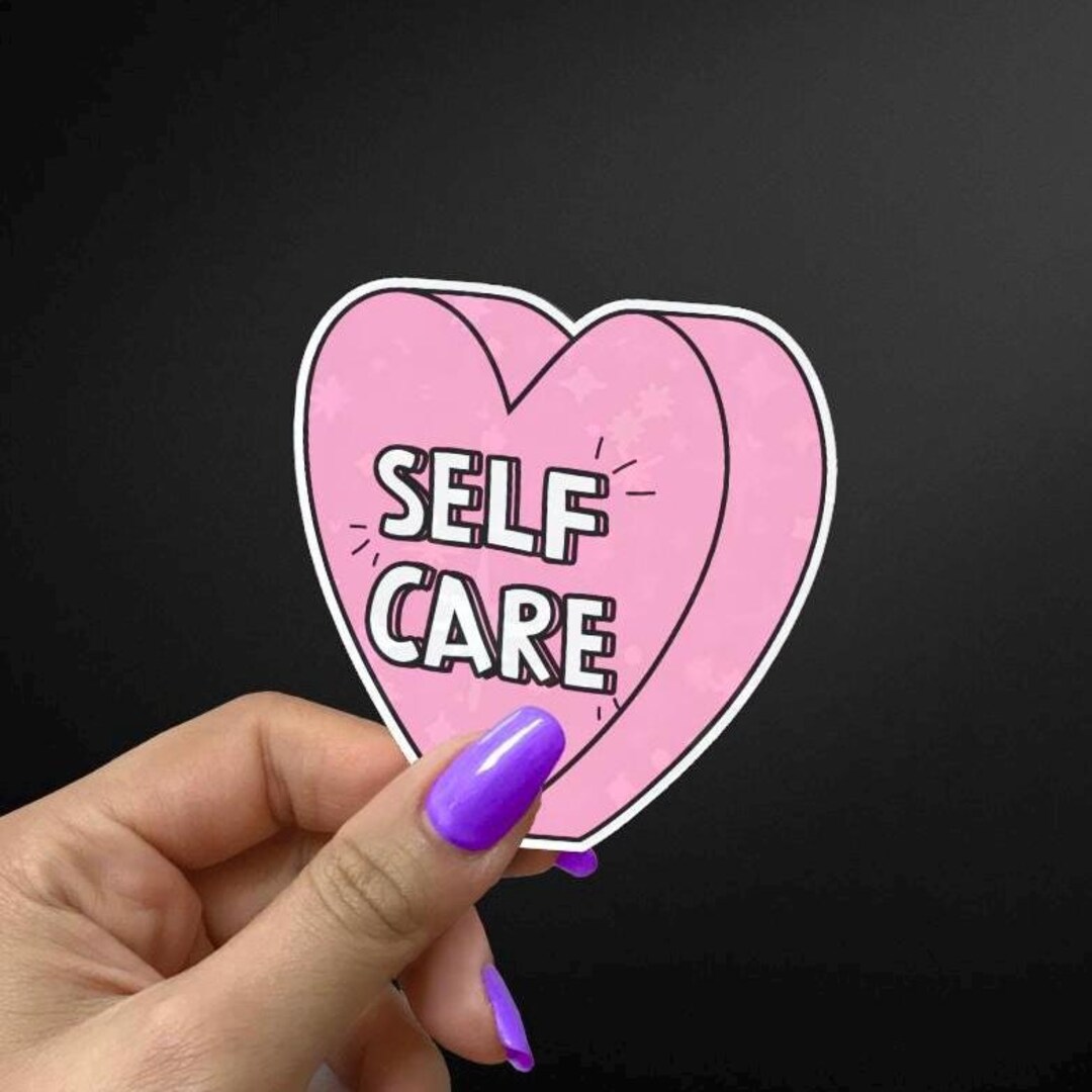 Self Care Heart Sticker | Mental Health Sticker | Cute Sticker ...