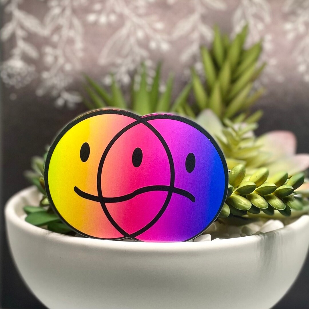 Bipolar Happy/sad Smiley Face Mental Health Sticker - Etsy