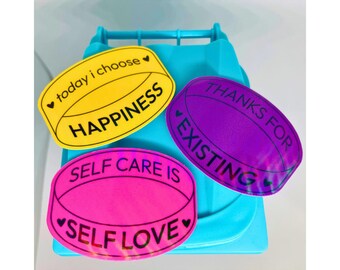 Set of 3 Bracelet Stickers | Mental Health Awareness Sticker | Holographic Sticker | Positive Affirmation Sticker | Cute Sticker