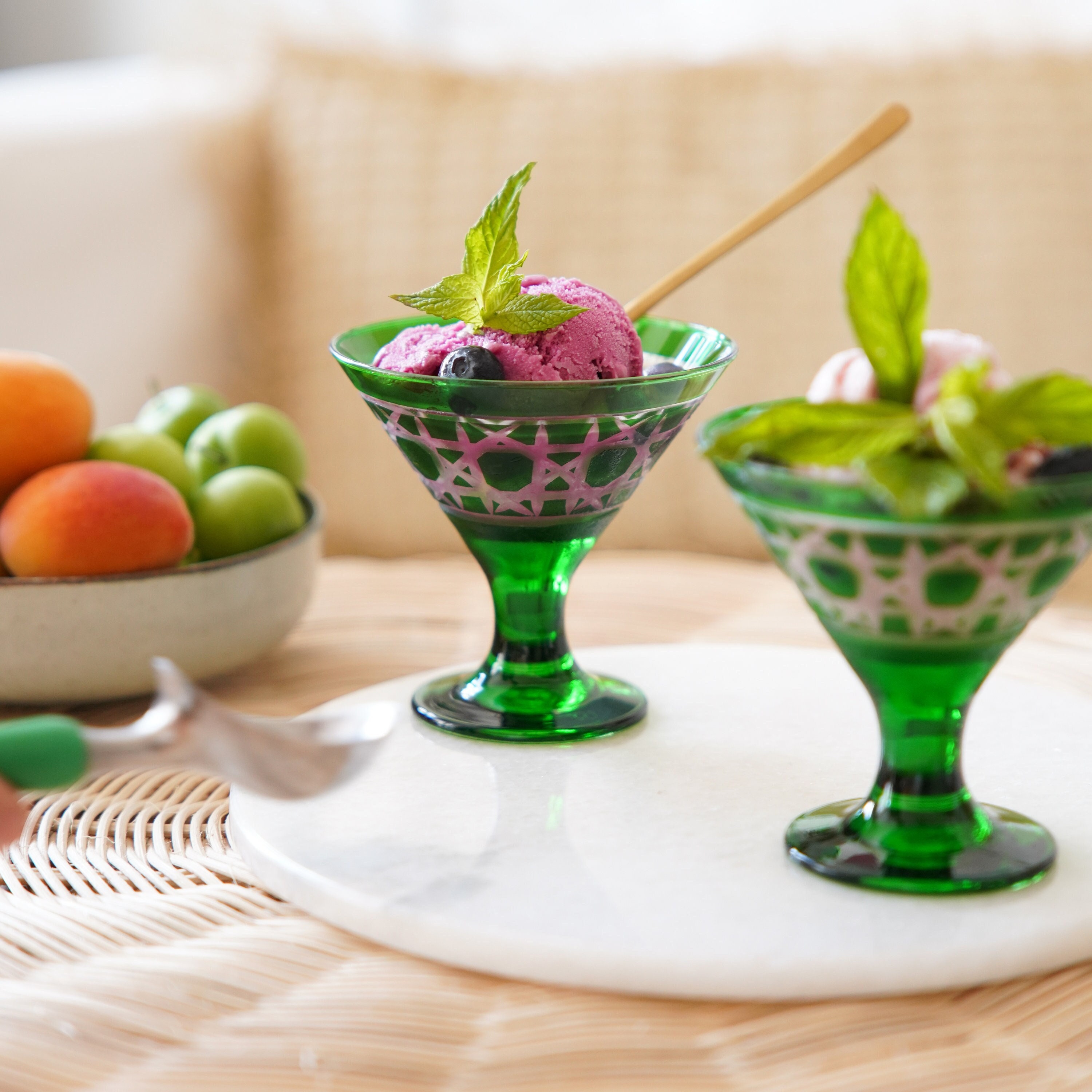 Colored Glass Ice Cream Bowl, Colorful Glasses Cup, Colorful Crystal