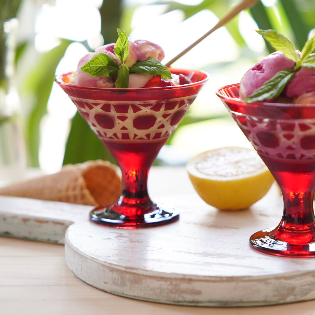 Colored Glass Ice Cream Bowl, Colorful Glasses Cup, Colorful Crystal