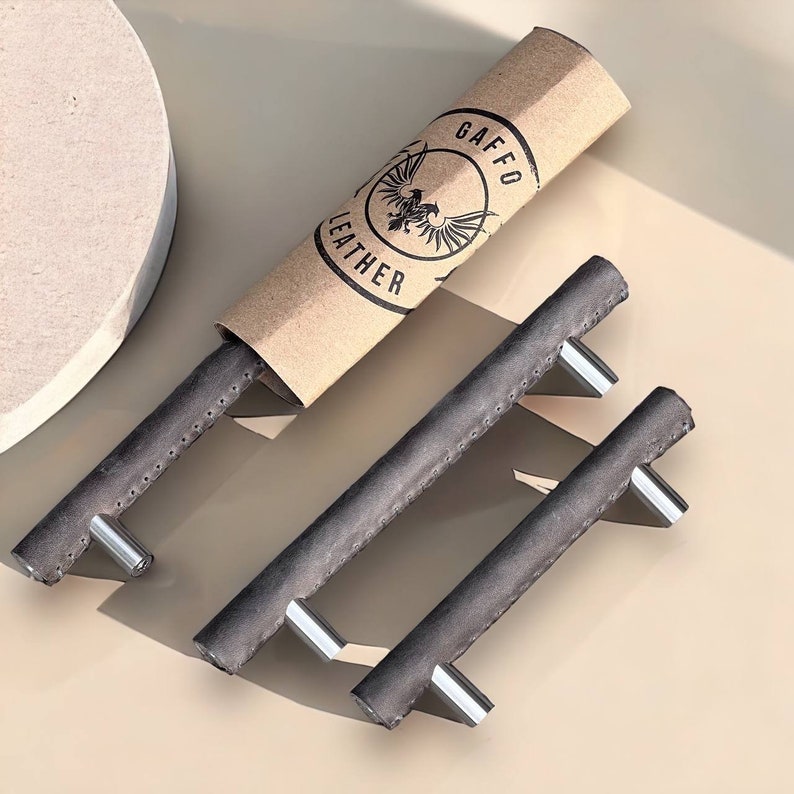 Elegant Leather Pulls, Leather Drawer Pulls, Drawer Handles