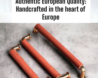 Italian Leather Cabinet Handles, Hand Stitched Drawer Pulls, Full Grain Leather Furniture Hardware, Dresser & Wardrobe Handles