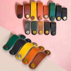 Modern Leather Drawer Pulls, Cabinet Door Pull, Leather Pulls, Leather Handles, Leather Knob Pulls