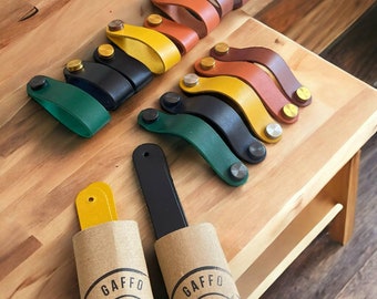 Handcrafted Full Grain Leather Drawer Pulls: Modern Cabinet Door Handles