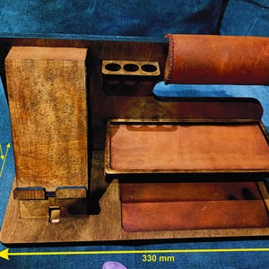 Organizer da scrivania, contenitore per articoli da ufficio, portachiavi per ingresso, organizer per semi personalizzato, docking station in legno, organizer per uomo
