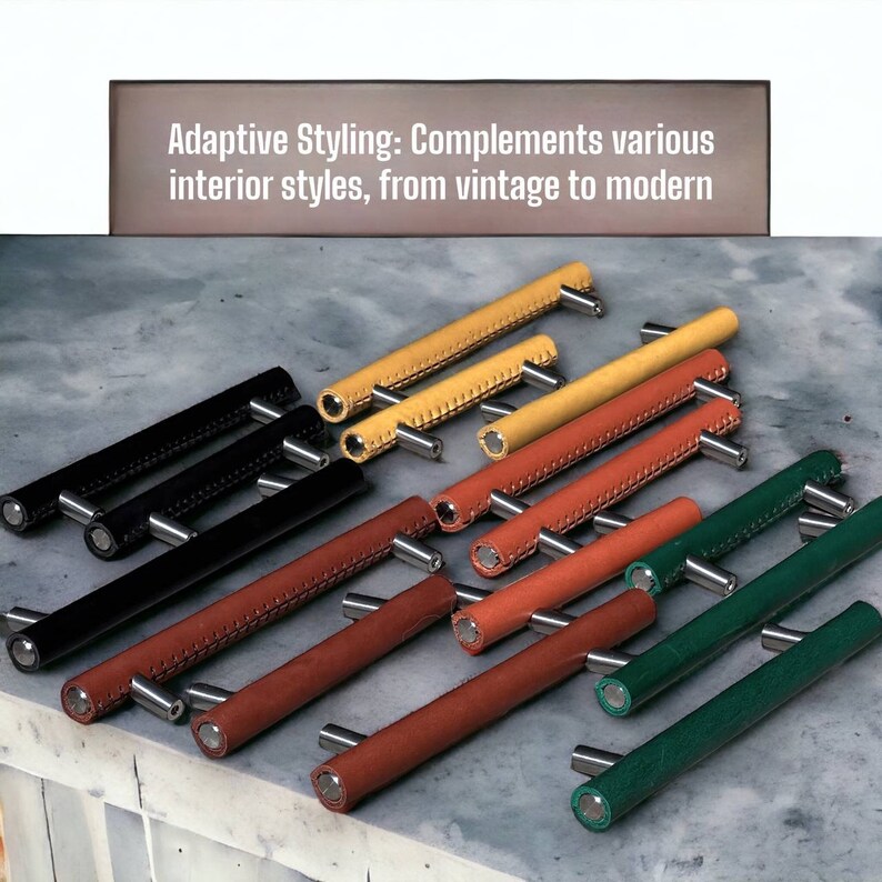 Leather Pulls Minimalist Leather Handles Leather Etsy