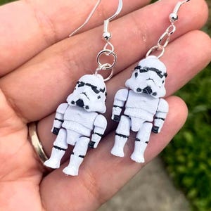 Star Wars Stormtrooper Earrings Handmade Geeky Jewelry Nerdy Gift for Her Star Wars Fan Gift Cosplay Accessories 3d printed jewelry