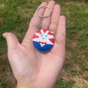Handmade Peppermint Butler Keychain – Adventure Time Inspired, Hand Painted Air Dry Clay Charm