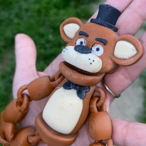 3D Printed Articulated Freddy Bear Figure | FNAF-Inspired Poseable Toy | Freddy Fazbear Collectible | Gamer Gift