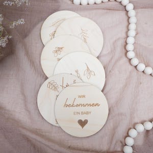 32 Meilensteinkarten Schwangerschaft I Baby l Geschenkidee l Großes Set Meilensteinkarten aus Holz l Babybauch l Schwangerschaftstagebuch