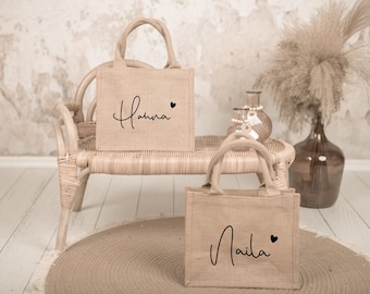 Personalisierte Jute Tasche JGA I Braut I Trauzeugin I Brautjungfer I Geschenktasche Hochzeit I Verlobung I Jutetasche mit Name I Geschenk