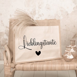 Bag Favorite Aunt I Carrier Bag I Shopper I Jute Bag I Shopping Bag I Gift, Birthday, Aunt, Godmother I Aunt I Gift Idea