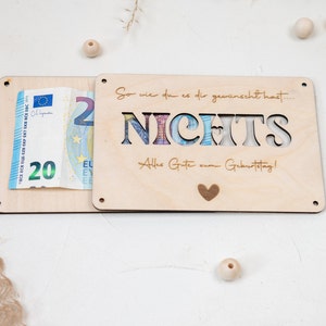 Suaflny NIX Geschenk, Geldgeschenk Als Grußkarte NIX, Geldgeschenk