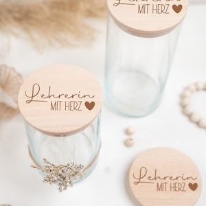 Vorratsglas Lehrerin mit Herz, Geschenk, Abschiedsgeschenk, Lehrerin, Lehrer Geschenkidee, Schule