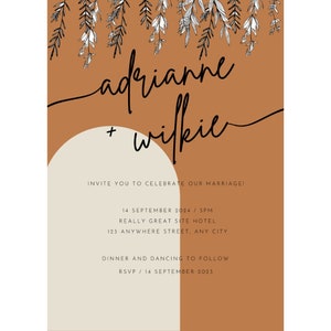 Wedding Invitation Template Terracotta Boho