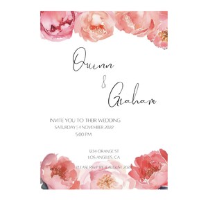 Peony Wedding Invitation