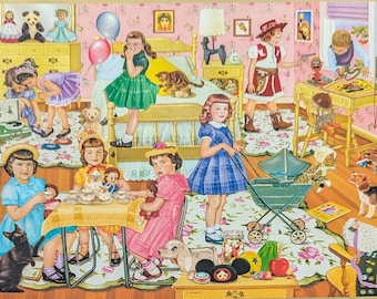 Smile For the Camera, Cookie! unopened &quot;1950&#39;s as I Remember&quot; nostalgic puzzle, humorous look at girl&#39;s  life in the 50&#39;s, 300 or 500 pieces