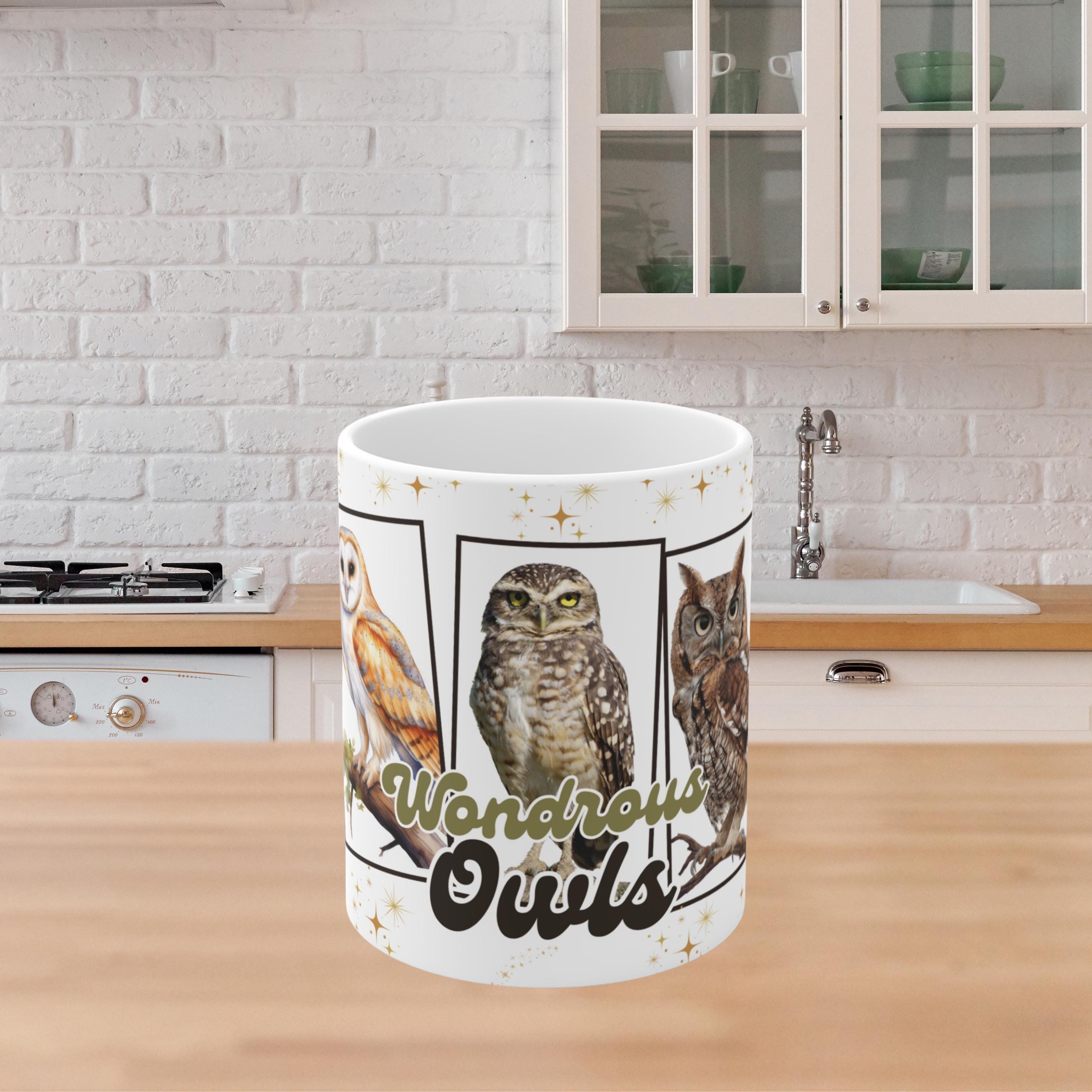 Bird Lover Owl Mug, Owl Ceramic Coffee Mug, Bird Lover Gift, Nature Inspired Woodland Mug, National 