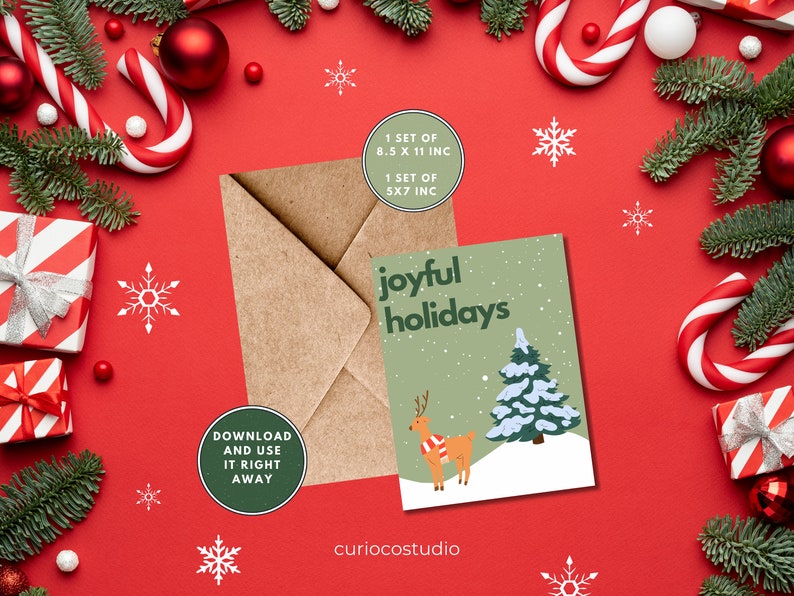 Unique Christmas Card 2023 Printable Digital Christmas Cards Etsy