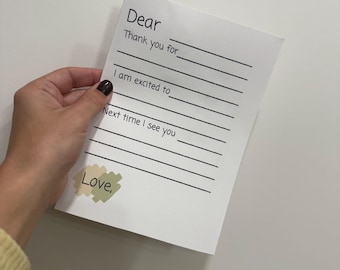 Kids Fill-In Thank You Card | Printable Coloring Activity (Digital Download)