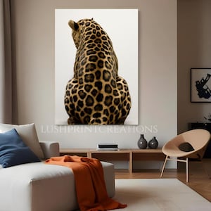 Stylish Leopard Print Trendy Cheetah Room Decor, Minimal Animal Photography Poster