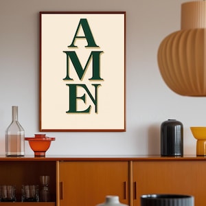 Retro Jesus Typography Print: Trendy Green Christian Wall Art PDF Download