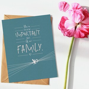 Biglietto d'auguri di compleanno/festa del papà/sei una parte così importante della nostra famiglia/stampa digitale/buona festa del papà