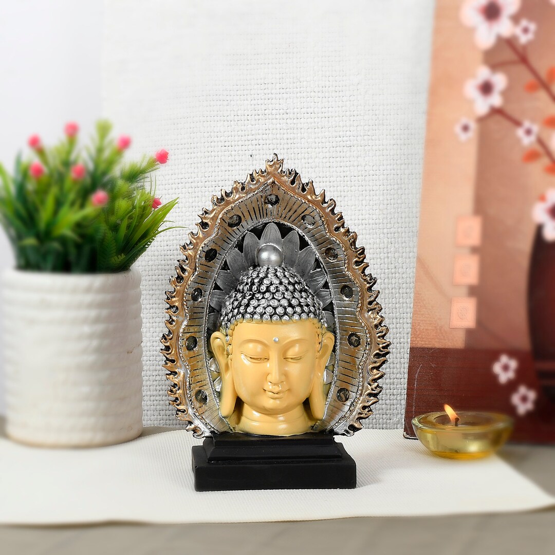 Buddha Face Statue Home Decor Table Decor Living Room Idol Etsy