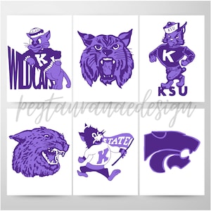 Kstate Wildcat, Manhattan, Kstate, Decoración universitaria, Wildcat, Powercat, Impresiones digitales
