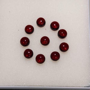 Lote de cabochões de vidro vermelho, pedra redonda de 8 mm, material para fabricação de joias